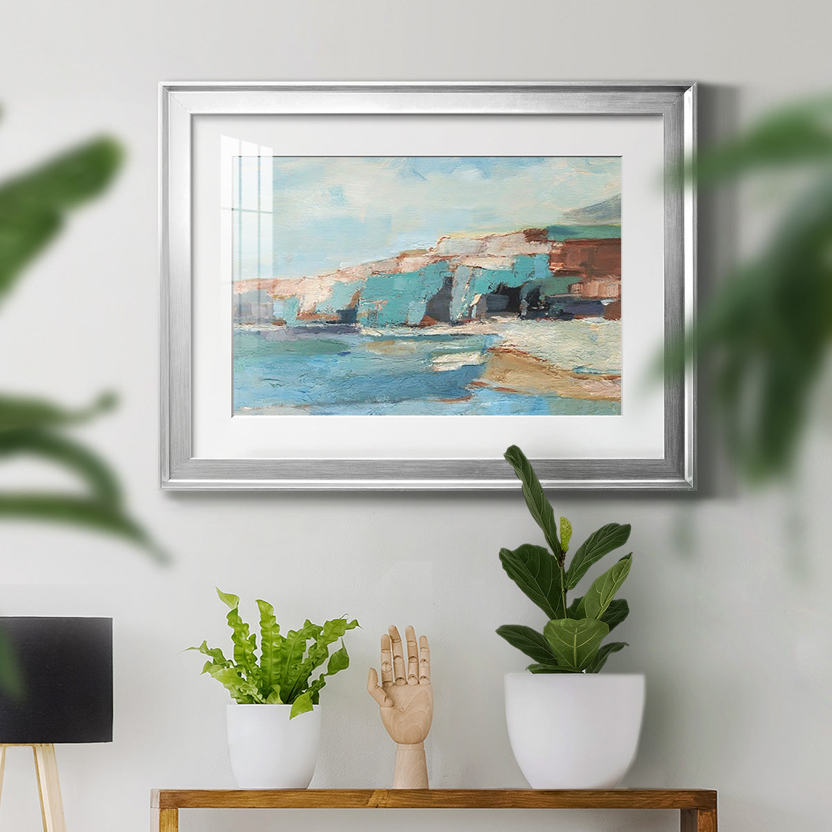 Turquoise Cliff Wall II Premium Framed Print - Ready to Hang