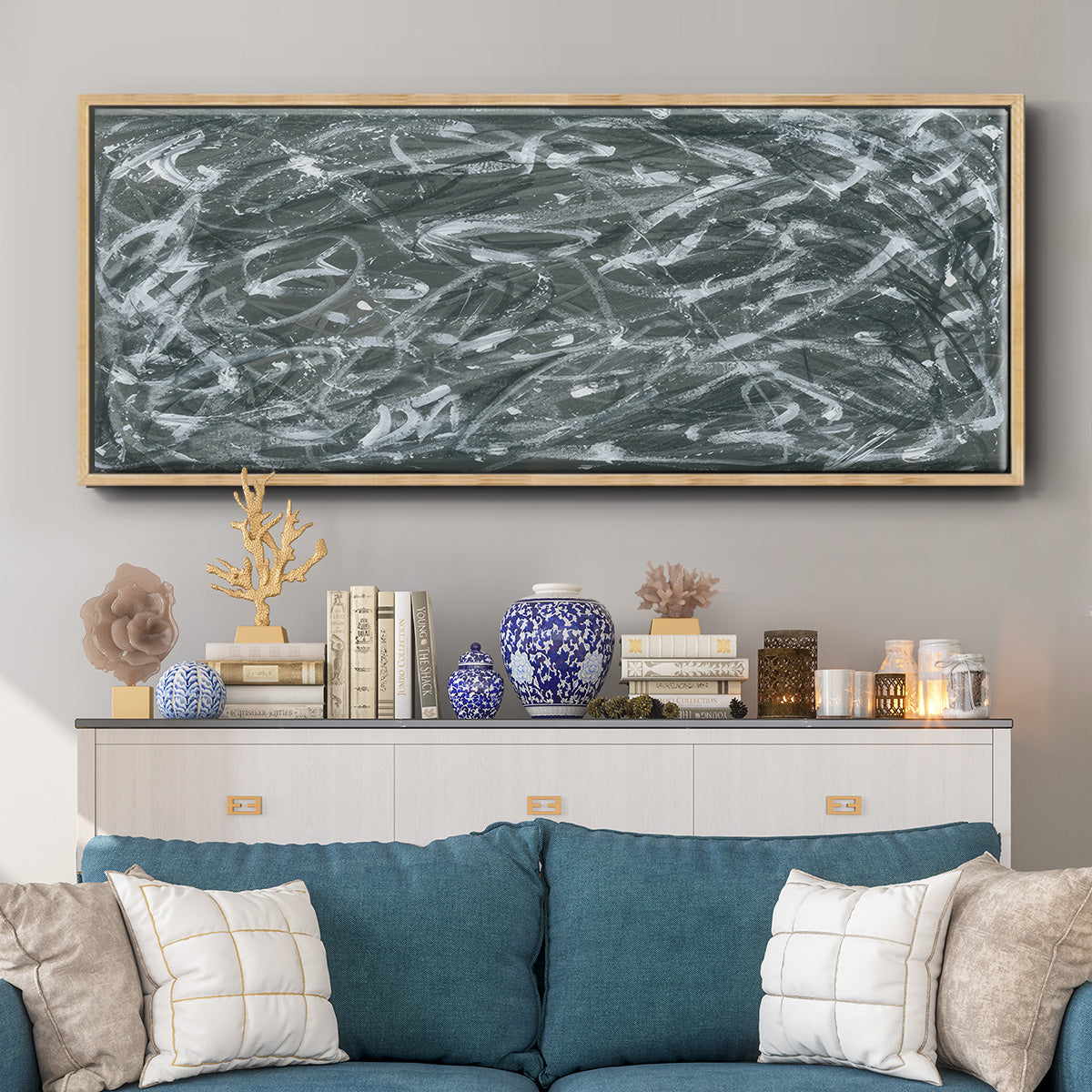 Static Scramble I  - Floater Framed Canvas Print