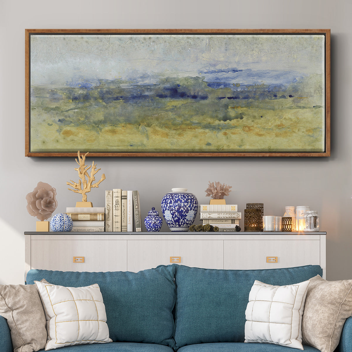 Open Terrain II - Floater Framed Canvas Print
