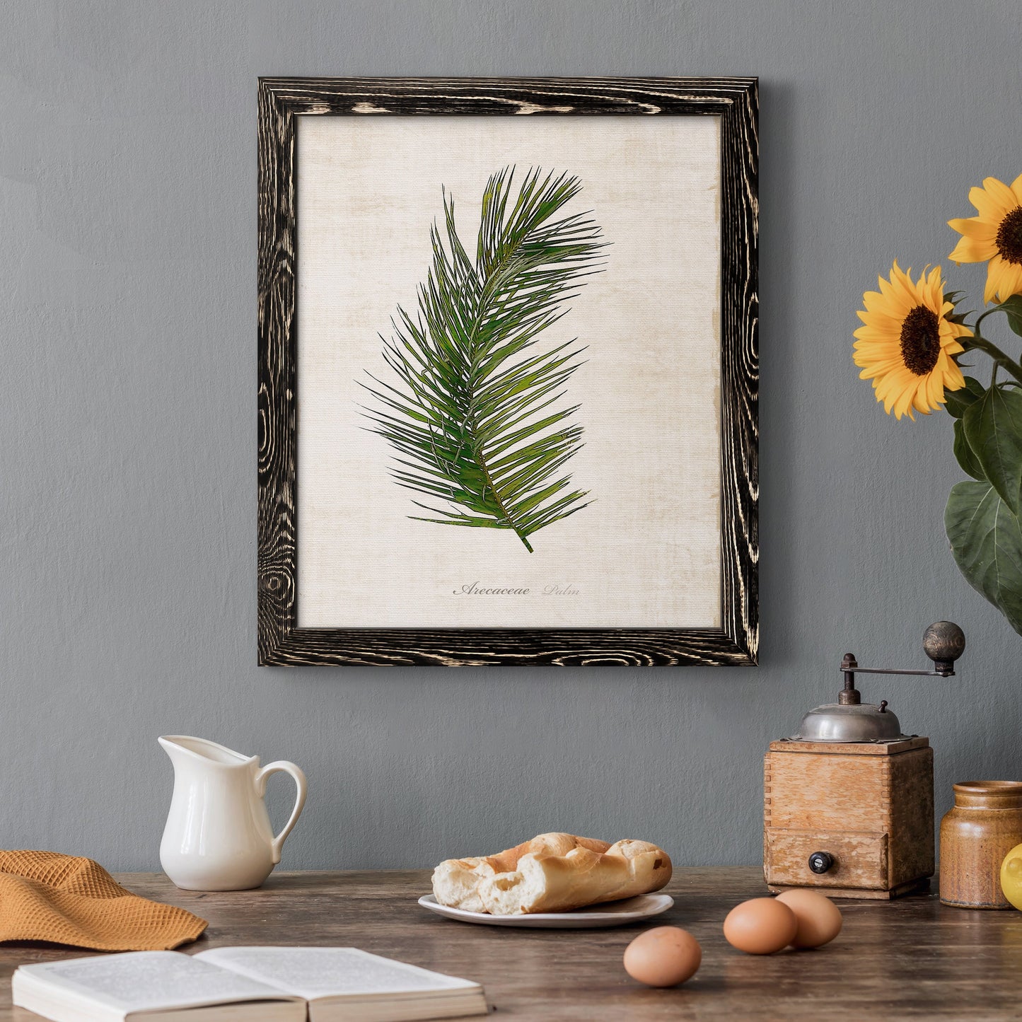 Palm Botanical II - Premium Canvas Framed in Barnwood - Ready to Hang