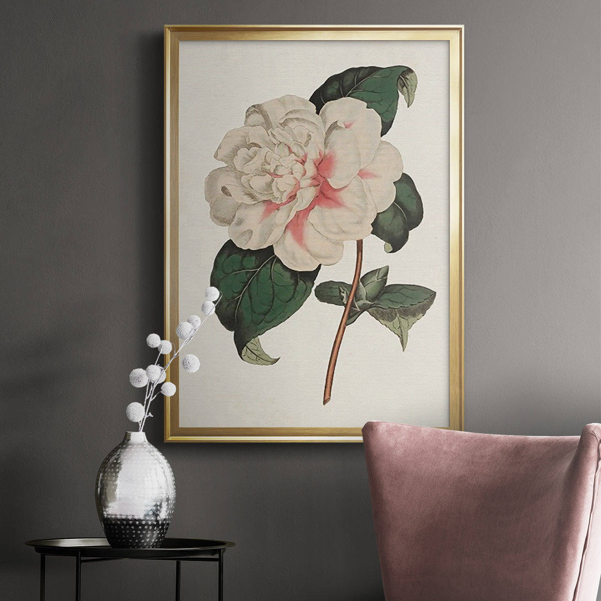 Pink Floral Mix VIII - Modern Framed Canvas Print