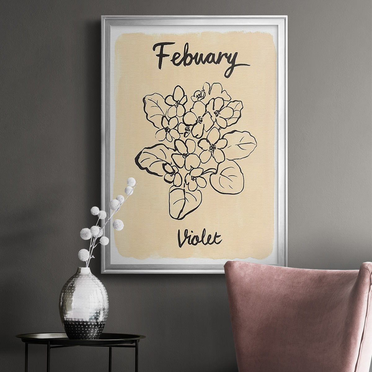 Birth Month II - Modern Framed Canvas Print