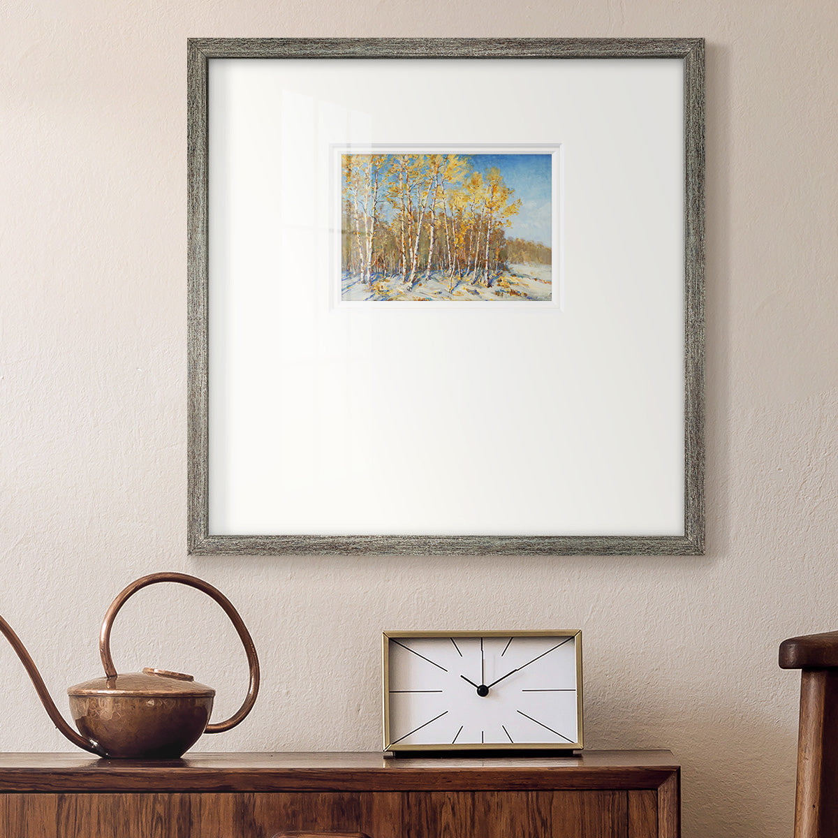 Autumn Trees Premium Framed Print Double Matboard