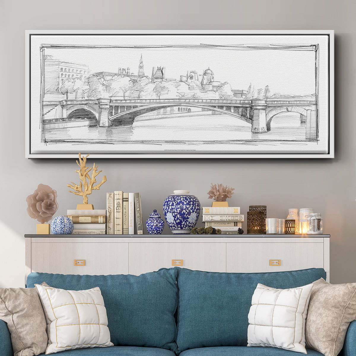 Pont de Notre Dame - Floater Framed Canvas Print