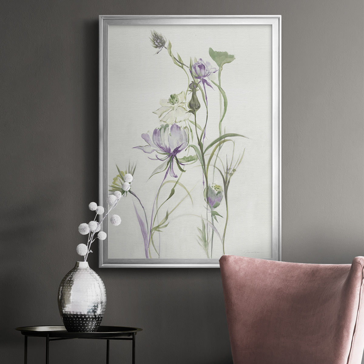Late Summer Wildflowers II - Modern Framed Canvas Print