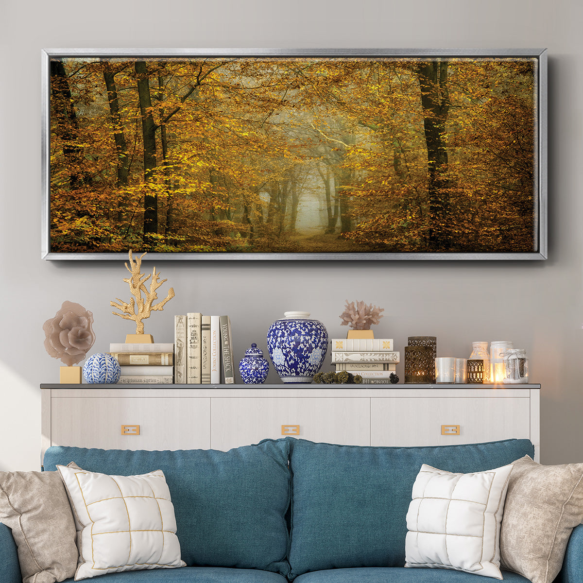 Soon Fall Leaves - Floater Framed Canvas Print