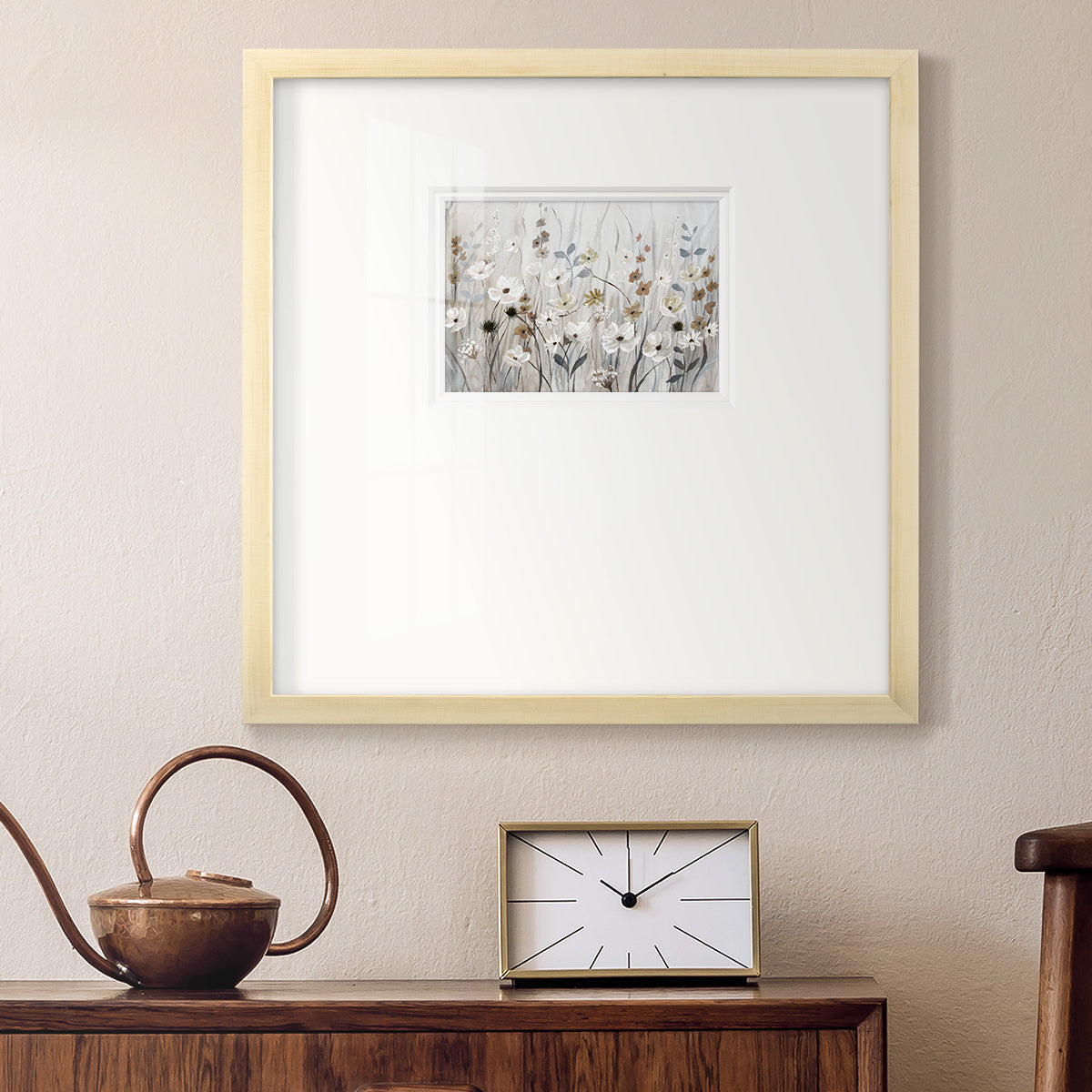 Misty Meadow Field Premium Framed Print Double Matboard