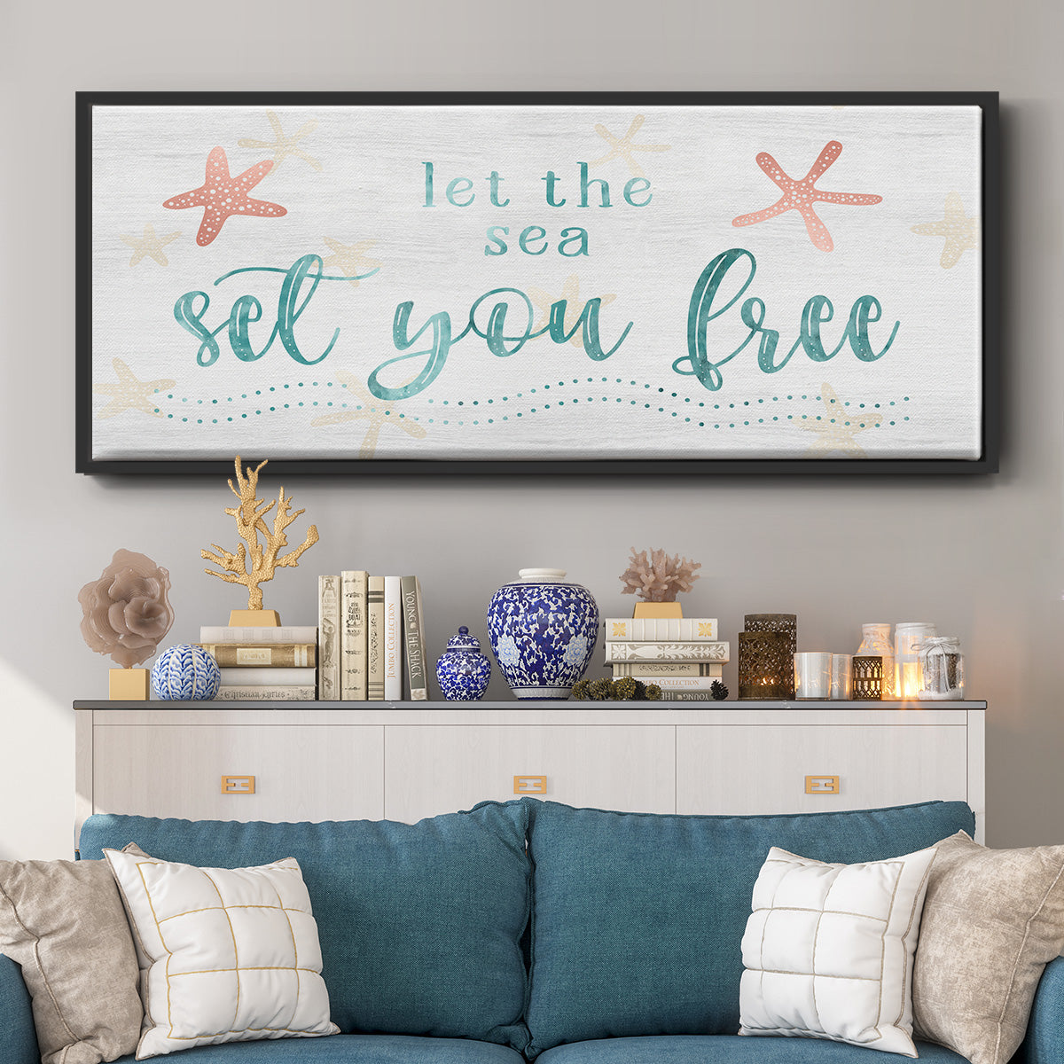 Sea Free - Floater Framed Canvas Print