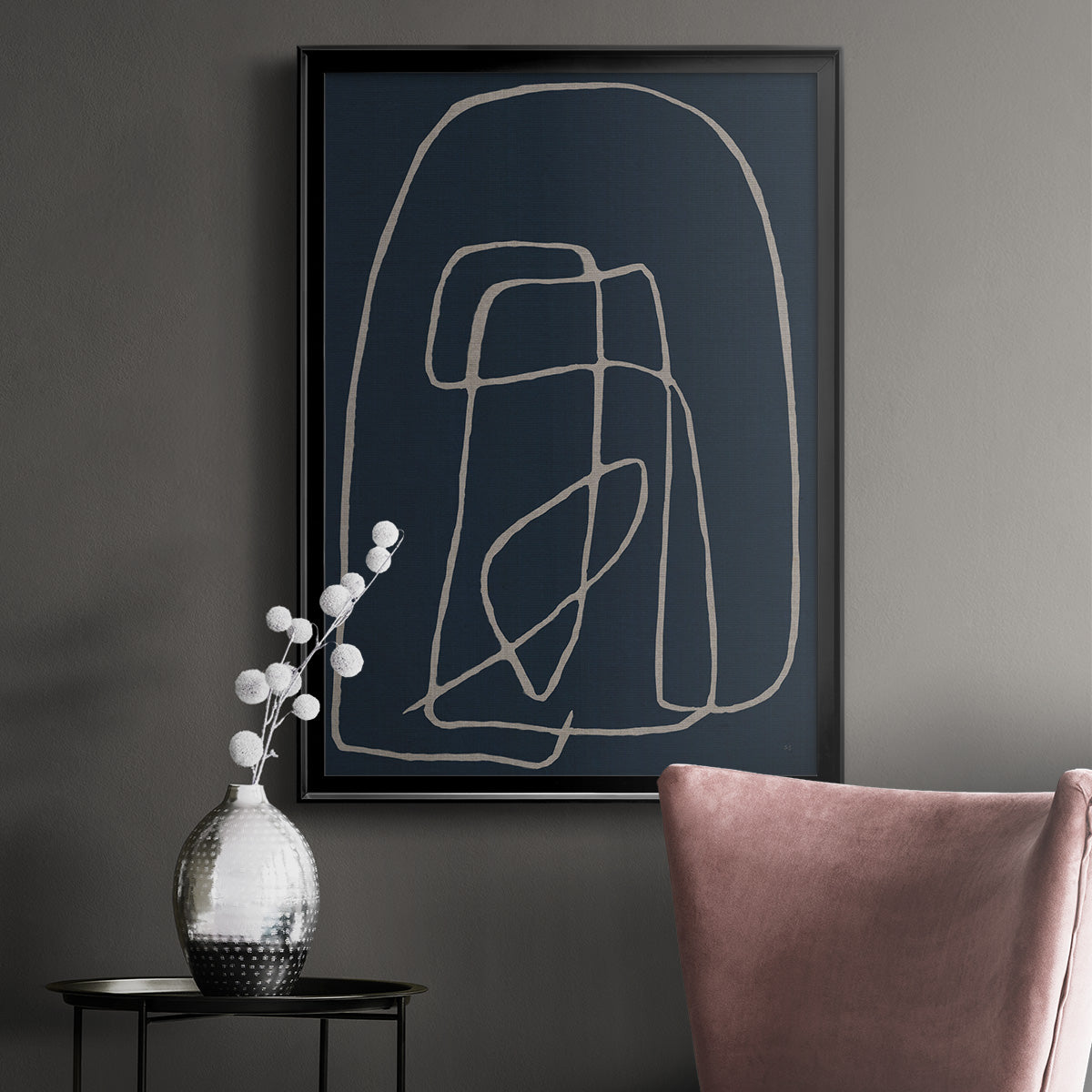Shapes and Night Sky I - Modern Framed Canvas Print