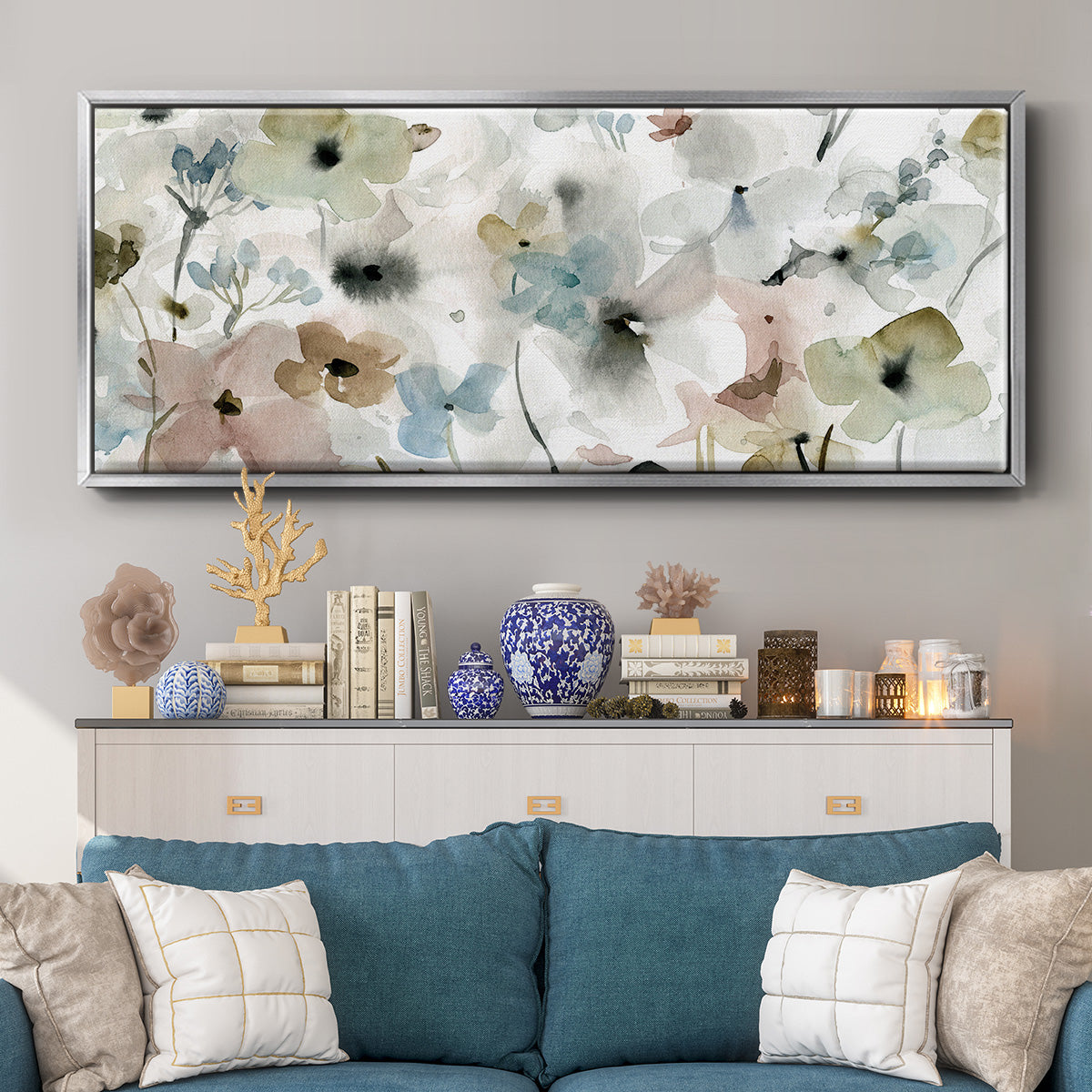 Evening Garden - Floater Framed Canvas Print