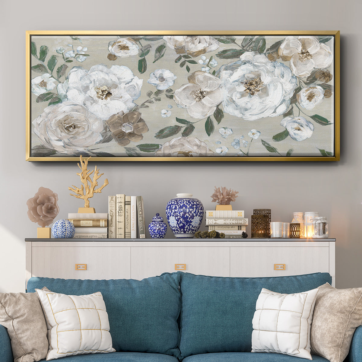 Rose Garden - Floater Framed Canvas Print