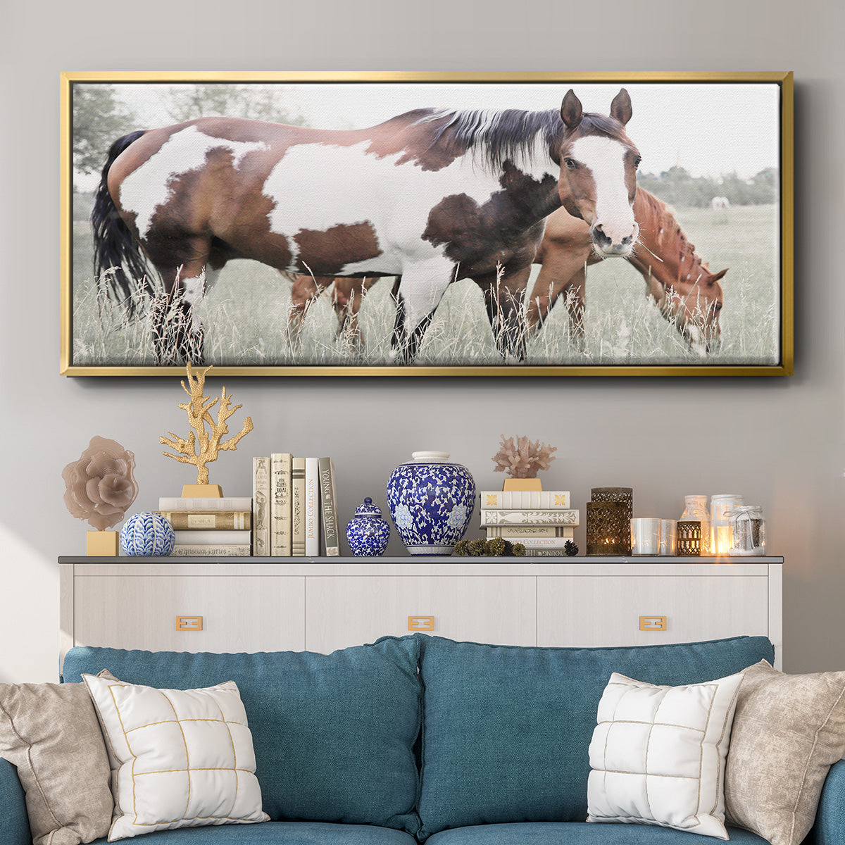 Grazin' - Floater Framed Canvas Print