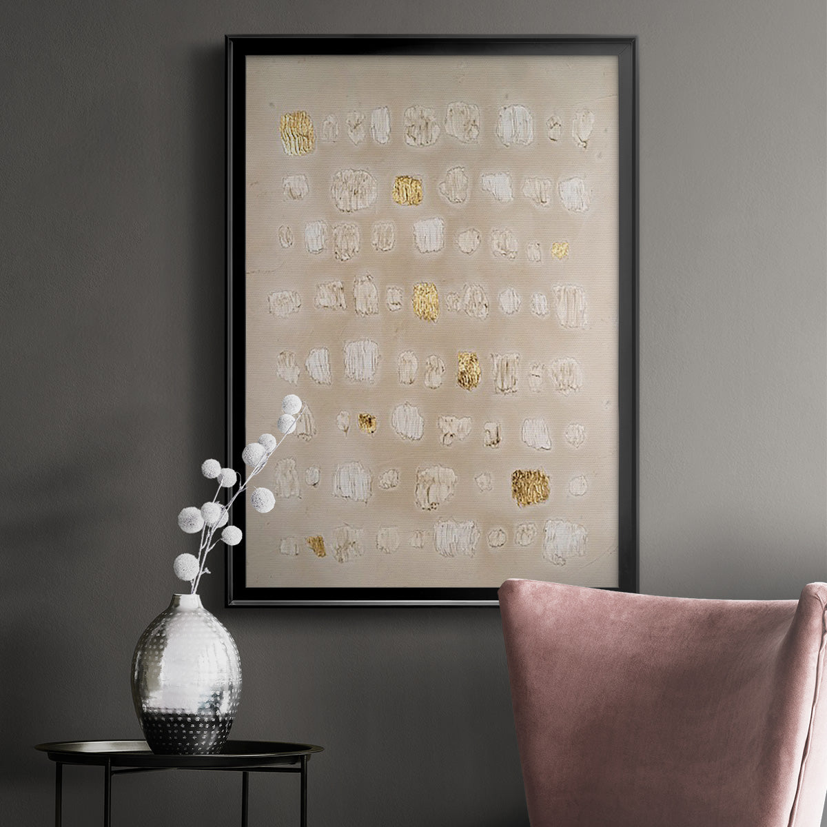 Embellished Cobblestone II - Modern Framed Canvas Print