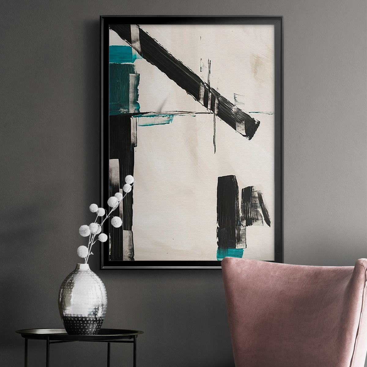 Geometry Notes III - Modern Framed Canvas Print