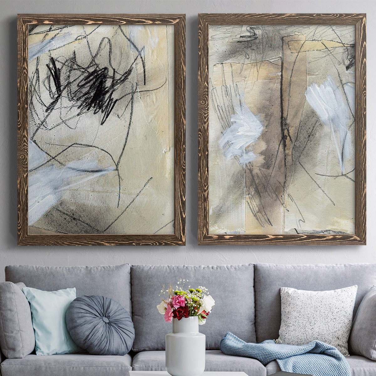 Masked Notes VII - Premium Framed Canvas 2 Piece Set - Ready to Hang