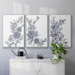 Periwinkle Patch I - Framed Premium Gallery Wrapped Canvas L Frame 3 Piece Set - Ready to Hang