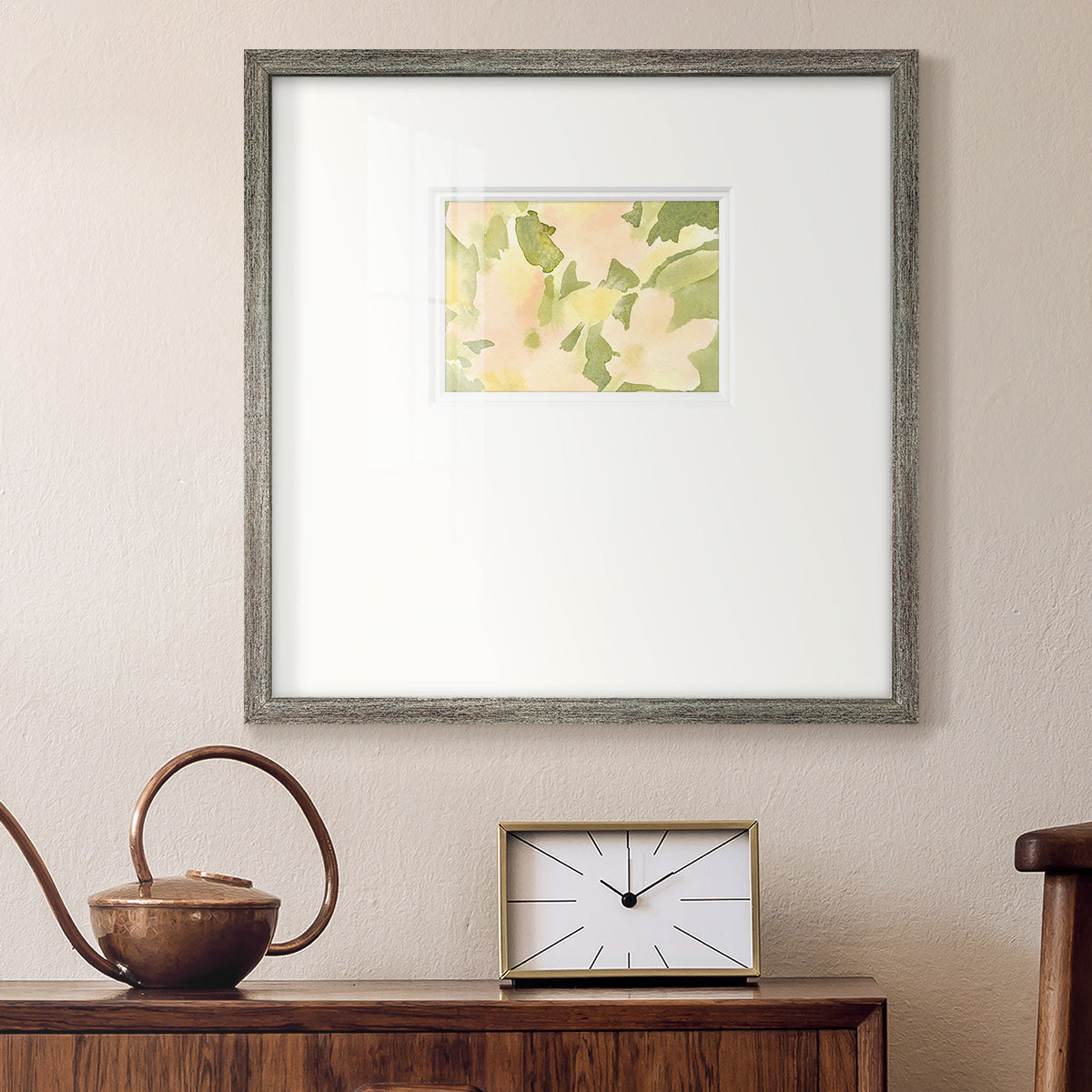 Verdant Floral Abstract I Premium Framed Print Double Matboard