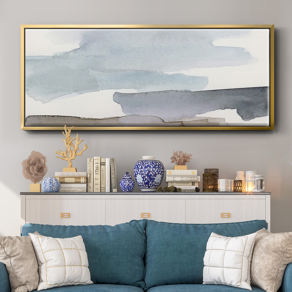 Coastal Tones III - Floater Framed Canvas Print