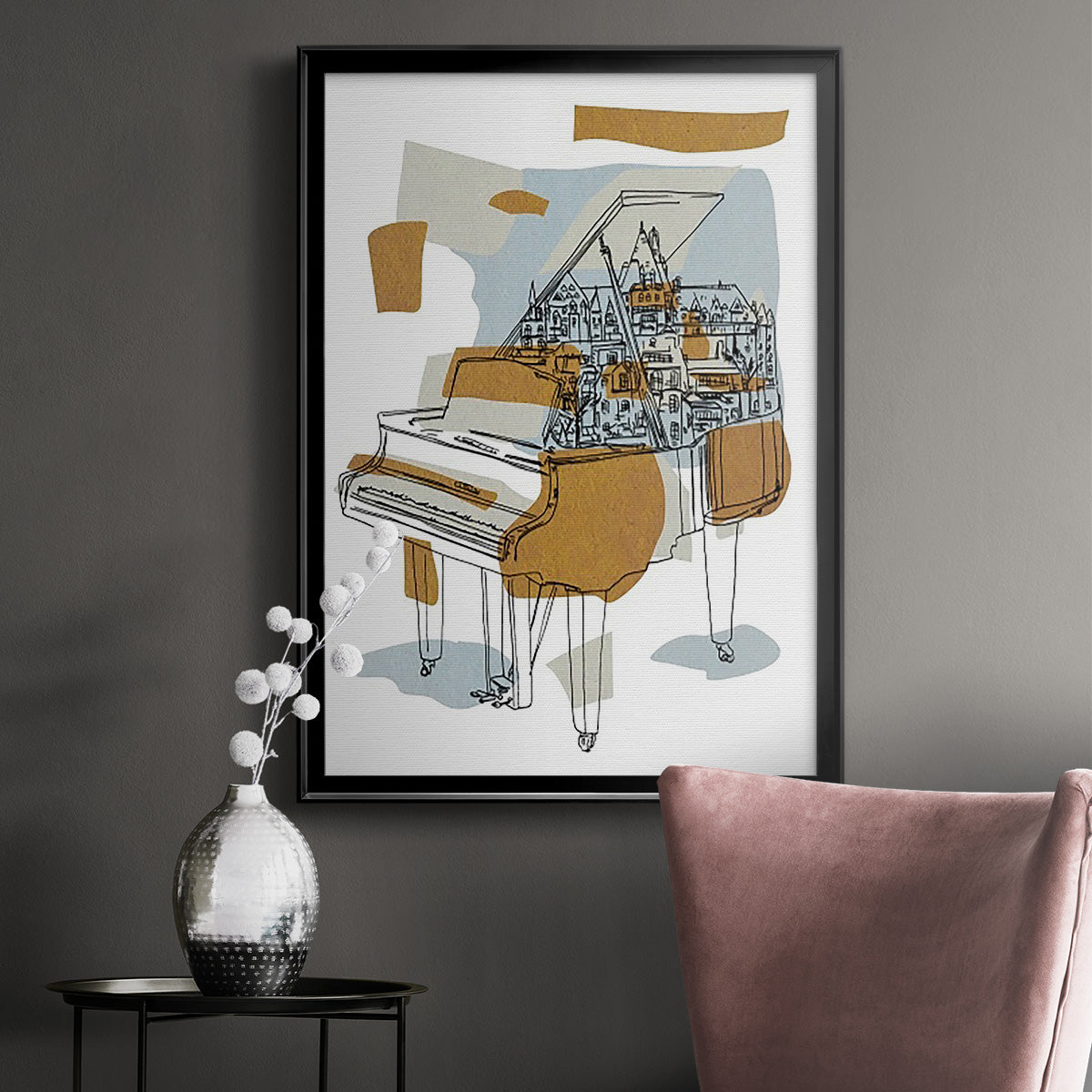 Rehearsal I - Modern Framed Canvas Print