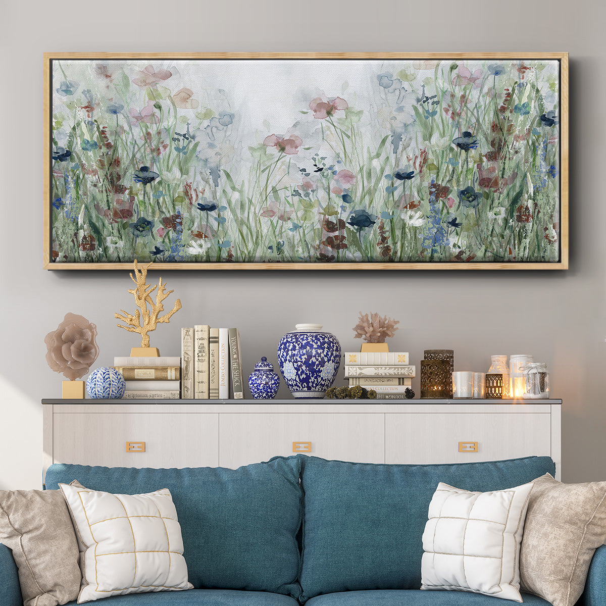 Wildflower Fields - Floater Framed Canvas Print
