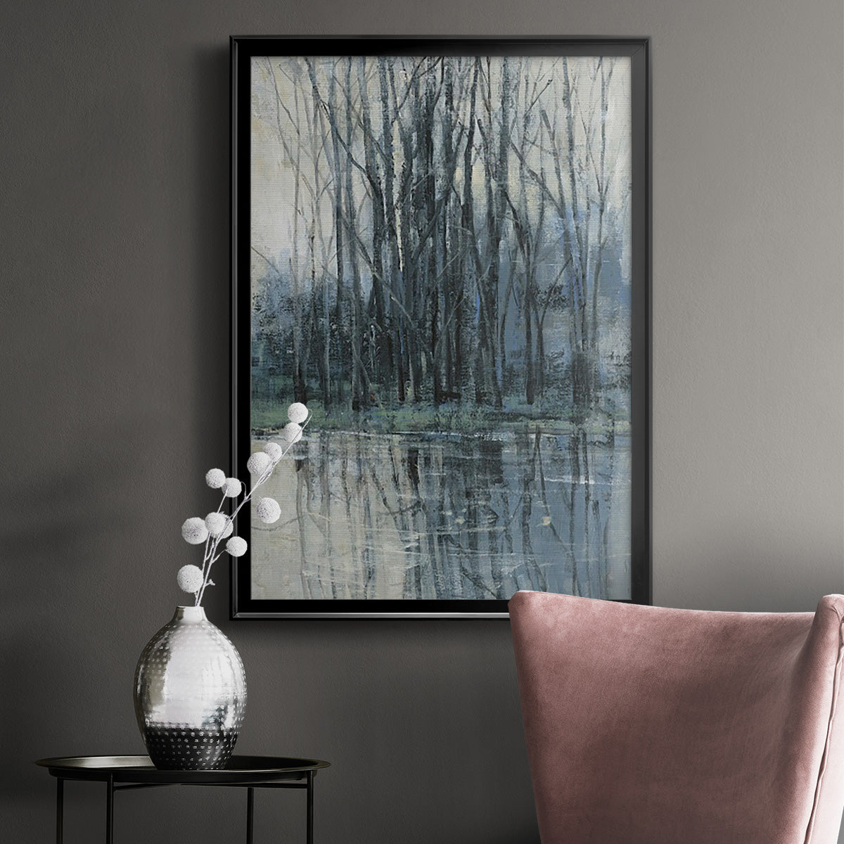 Morning Drizzle II - Modern Framed Canvas Print