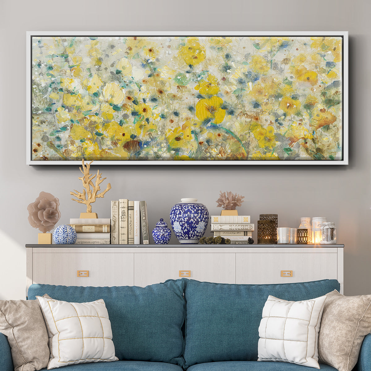 Cheerful Garden II - Floater Framed Canvas Print