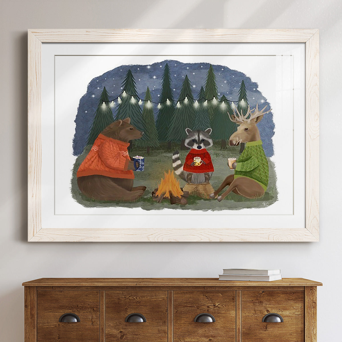 Campfire Hot Chocolate - Barnwood Framed Art Print