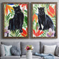 Panther's Paradise I - Premium Framed Canvas 2 Piece Set - Ready to Hang