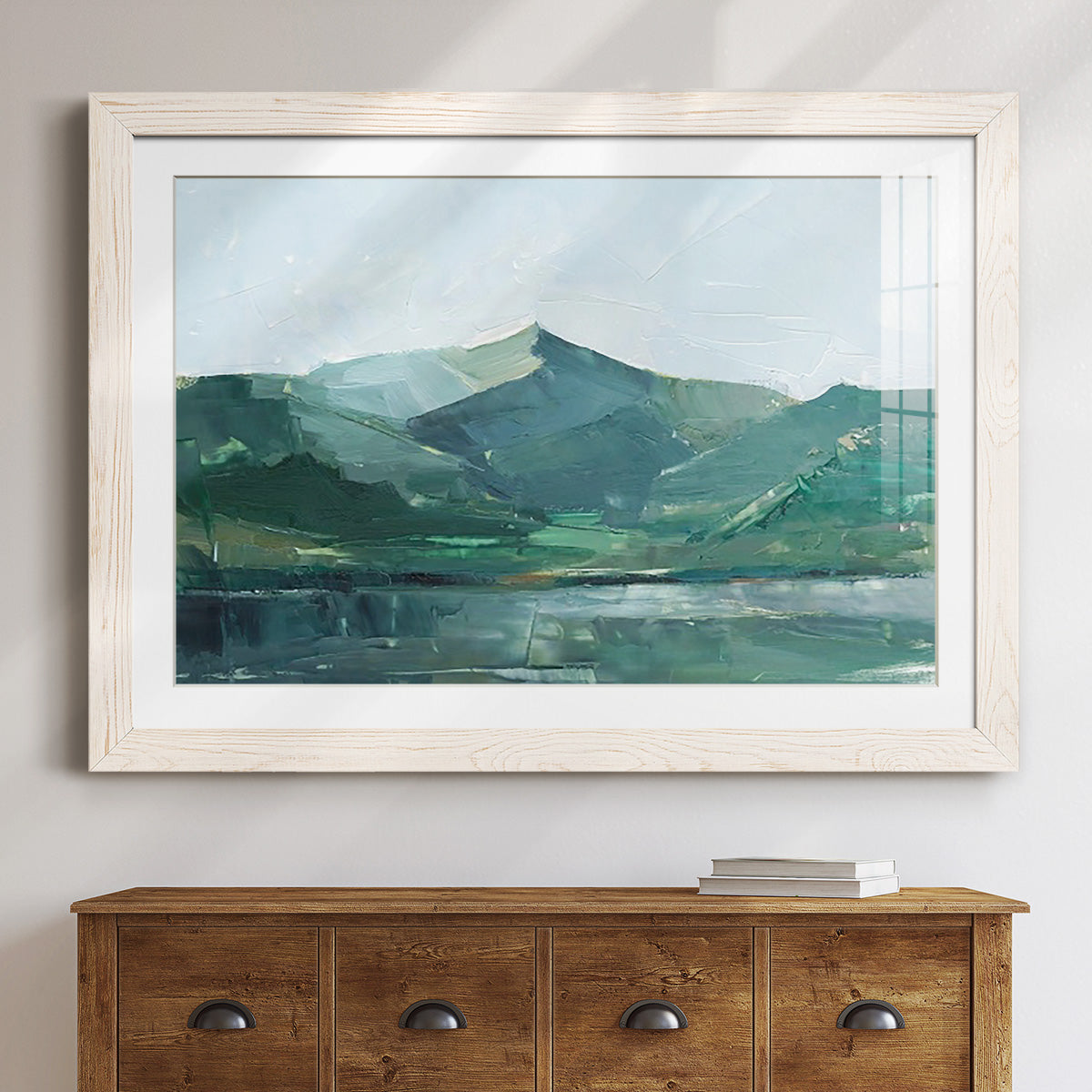Green Grey Mountains I - Barnwood Framed Art Print