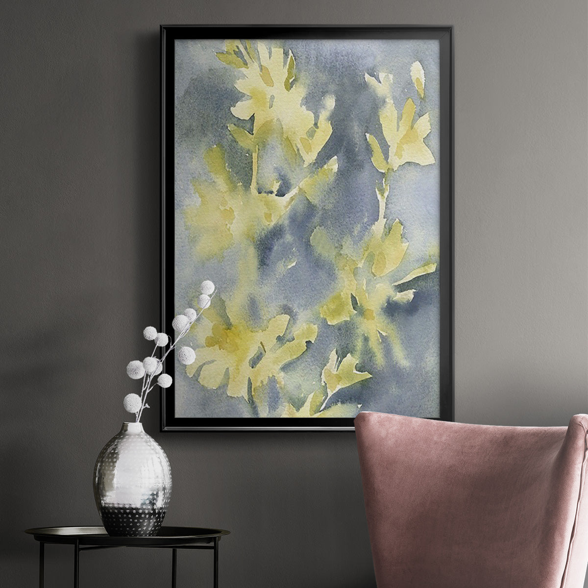 Forsythia Blooms II - Modern Framed Canvas Print