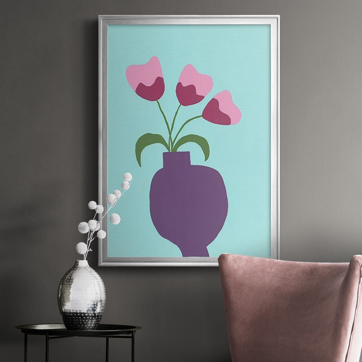 Modern Blooms I - Modern Framed Canvas Print