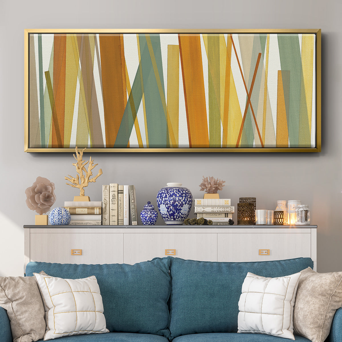 Colorful Lines - Floater Framed Canvas Print