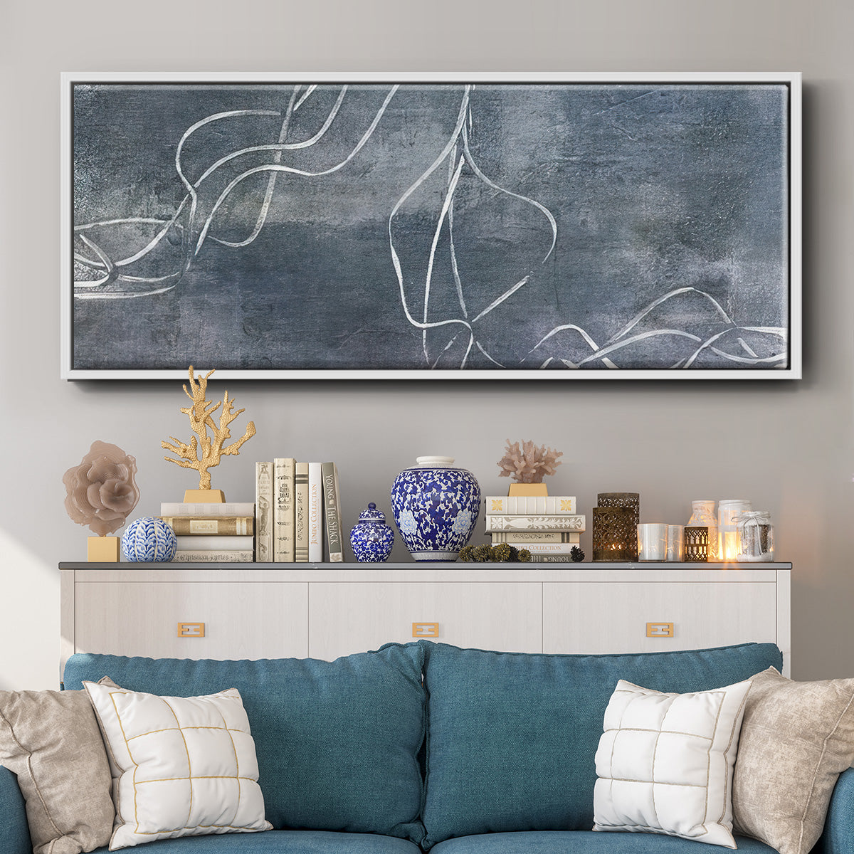 Organic Lining  I  - Floater Framed Canvas Print