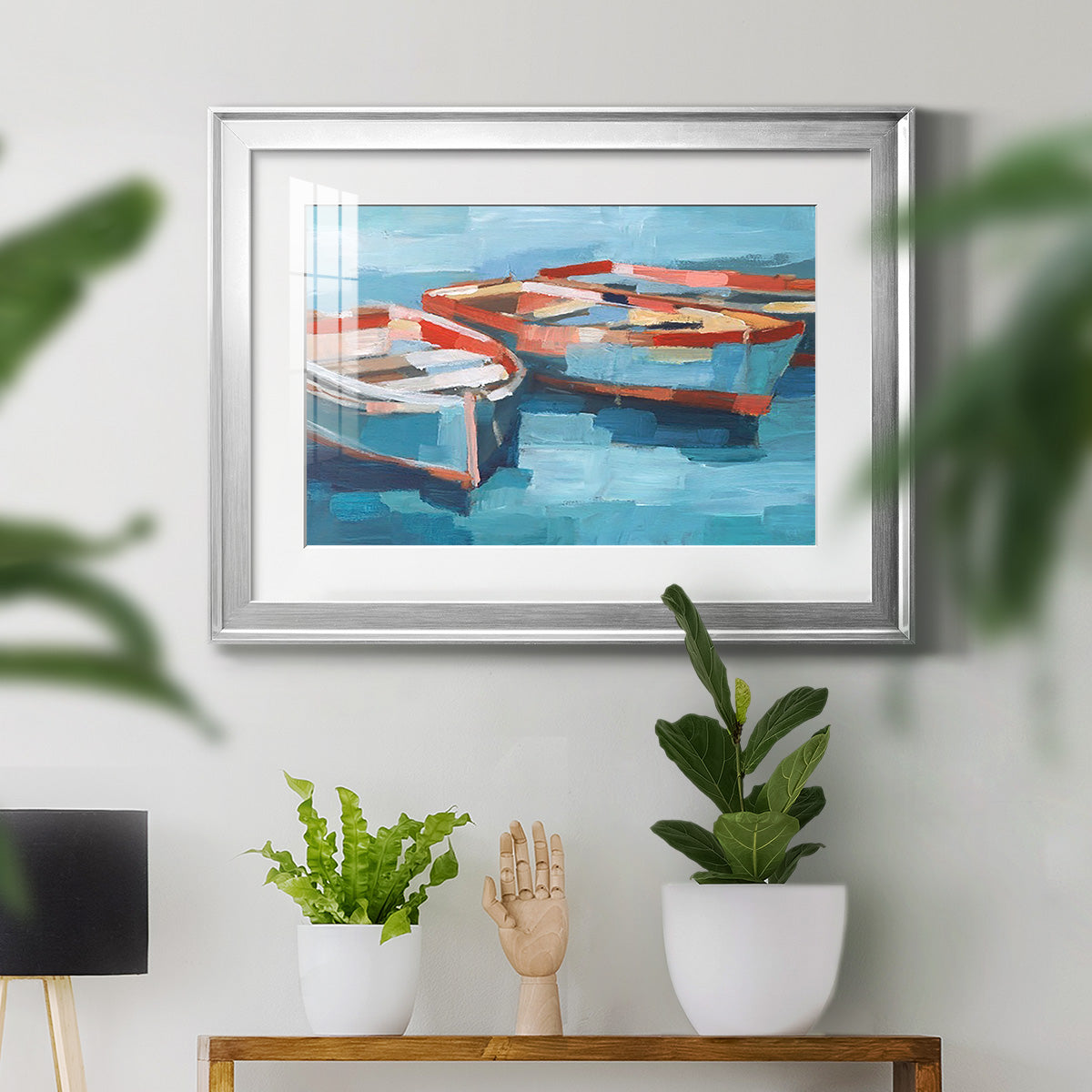 Primary Boats II - Modern Framed Art Print