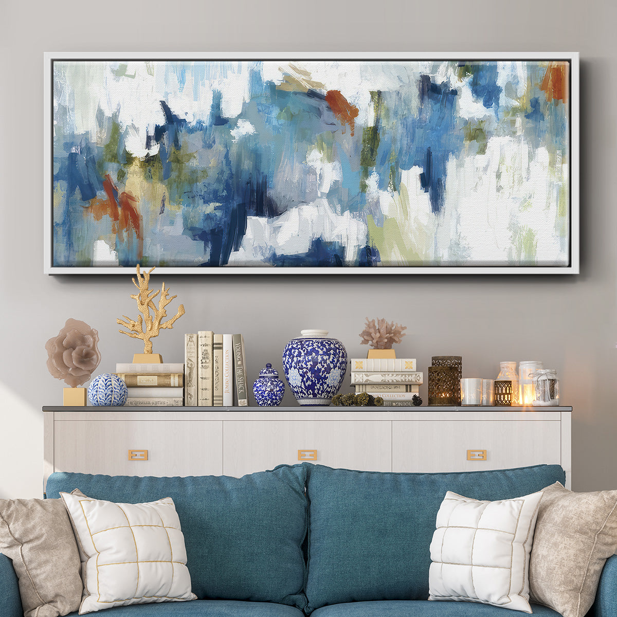 Color Falls - Floater Framed Canvas Print