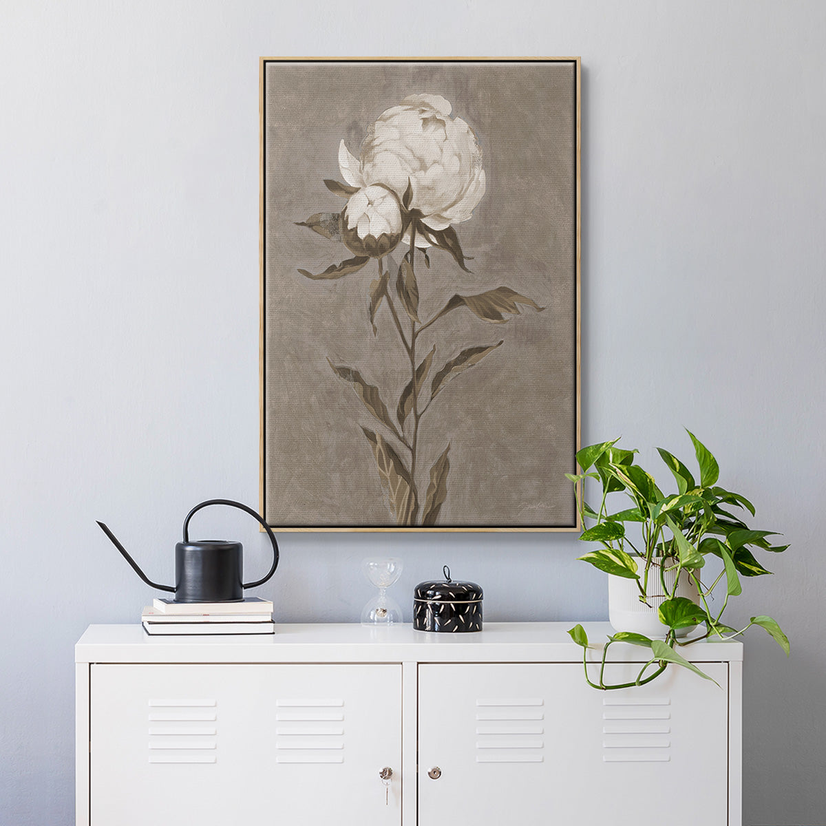 Pretty as a Peony II - Framed Premium Gallery Wrapped Canvas L Frame - Ready to Hang