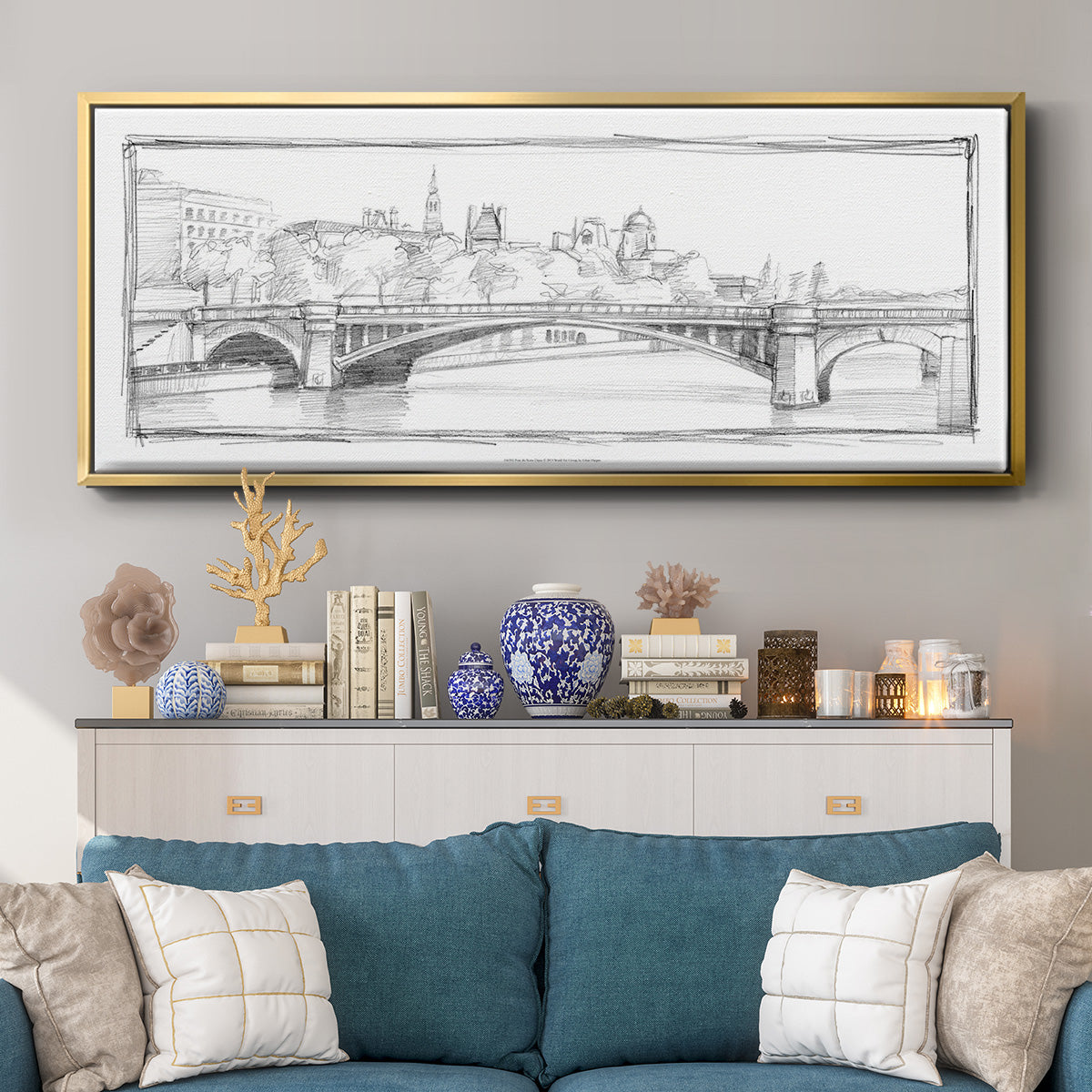 Pont de Notre Dame - Floater Framed Canvas Print