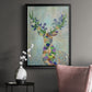 Fantastic Florals Deer, Portrait - Modern Framed Canvas Print