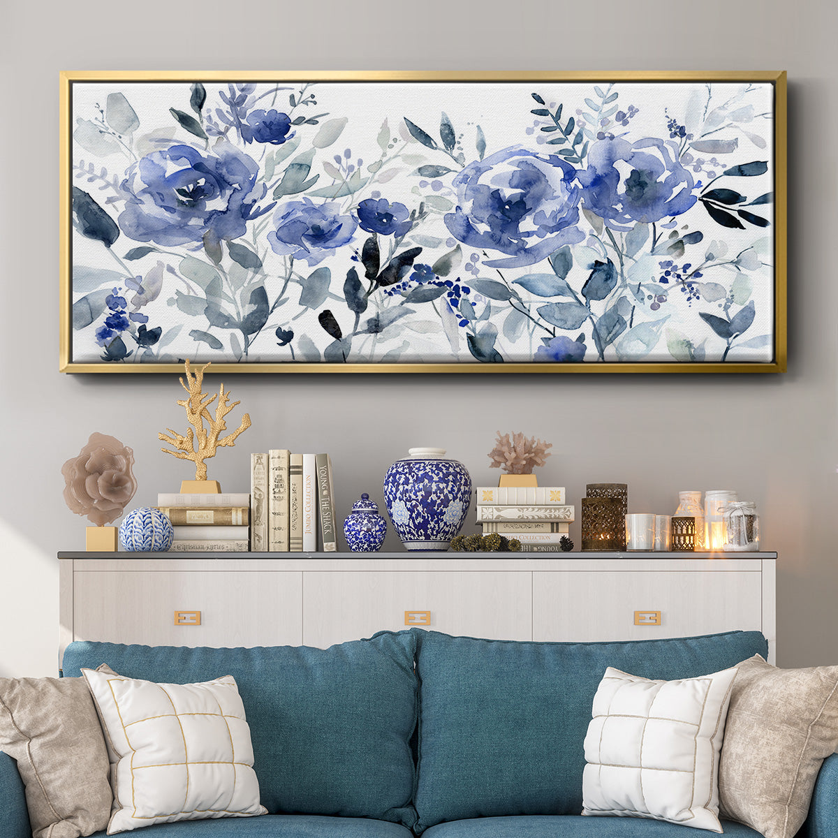 Painters Field of Flowers - Floater Framed Canvas Print