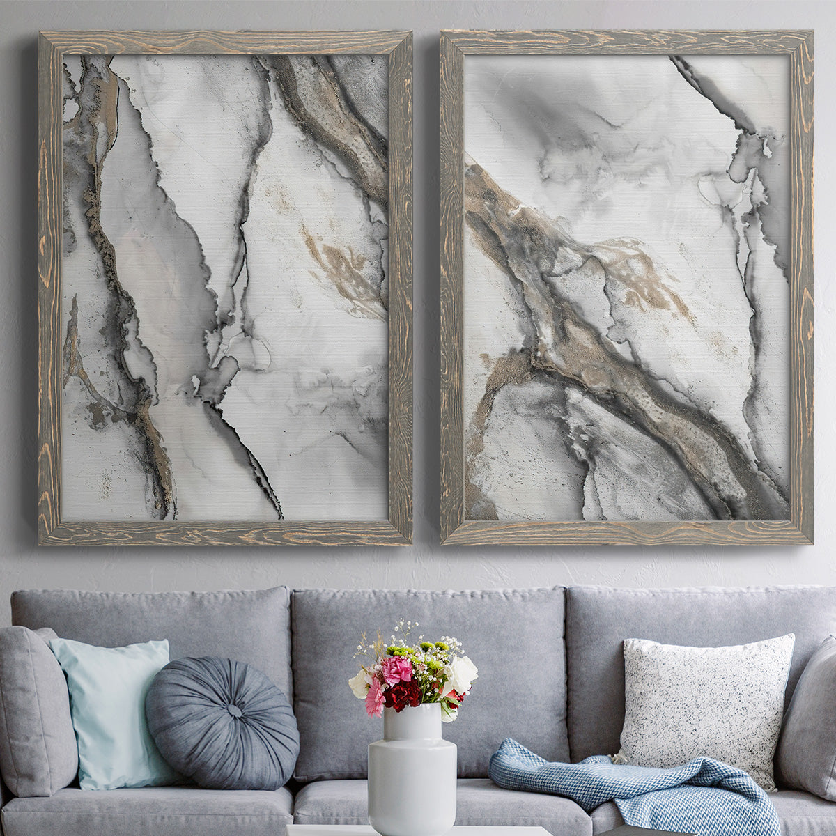 Abstract Ink Fantasy I - Premium Framed Canvas 2 Piece Set - Ready to Hang