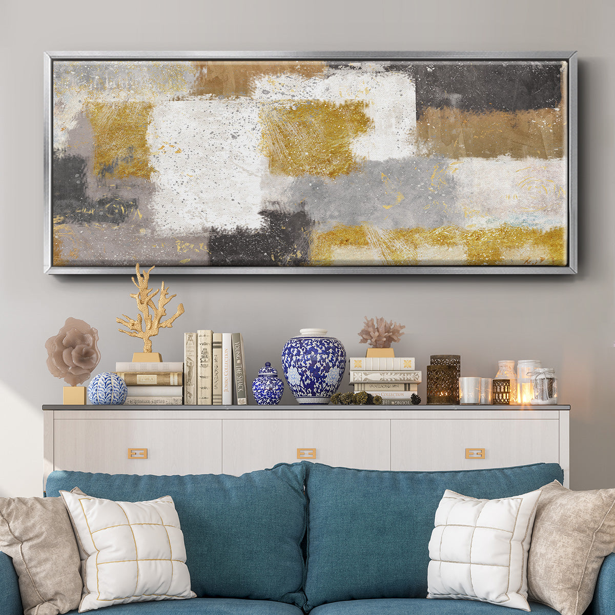 Neutrelle - Floater Framed Canvas Print