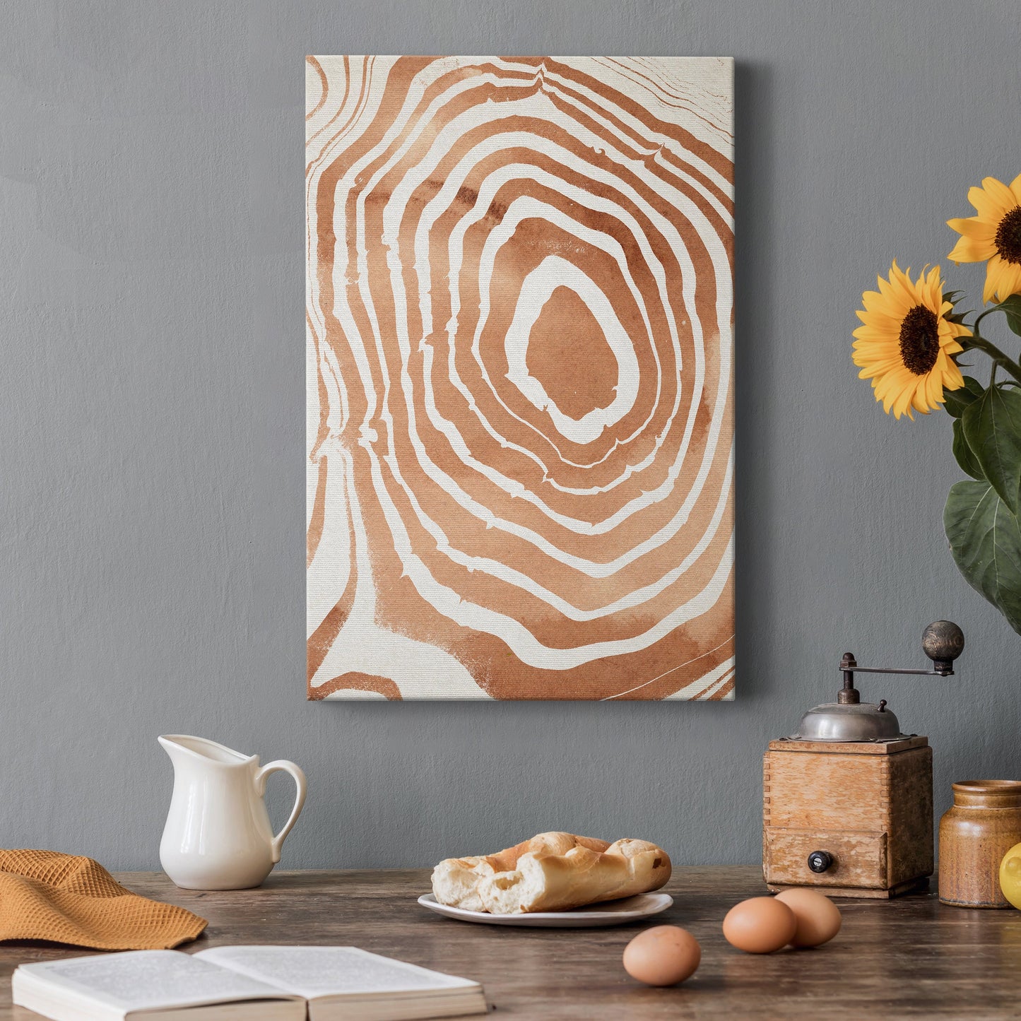 Wood Grain Suminagashi III Premium Gallery Wrapped Canvas - Ready to Hang