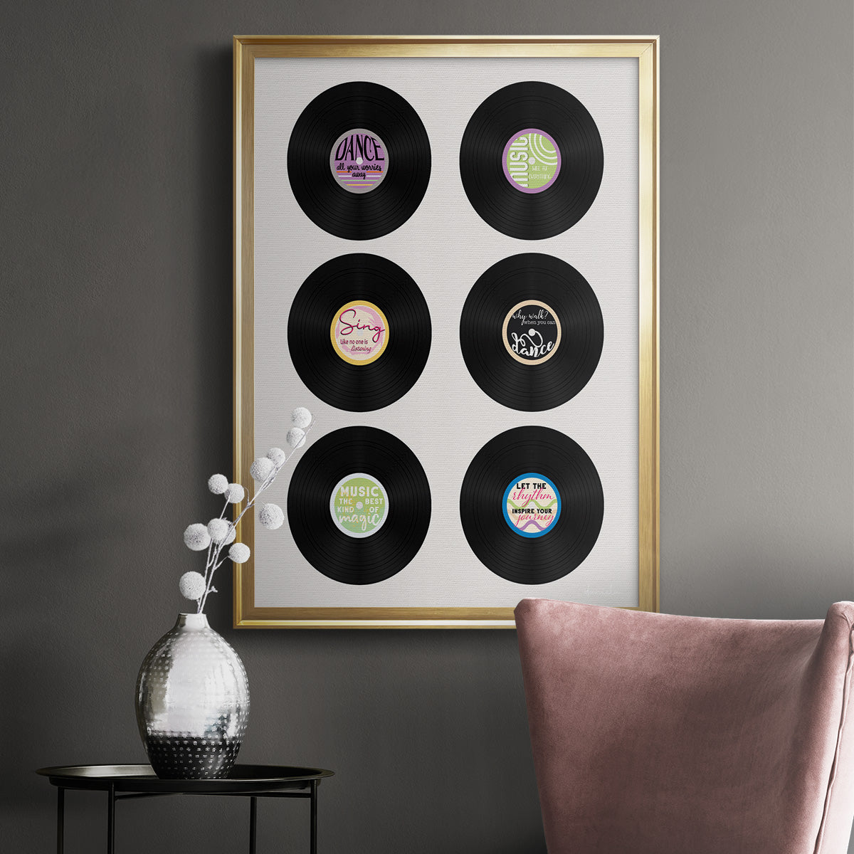 Vinyl Inspiration - Modern Framed Canvas Print
