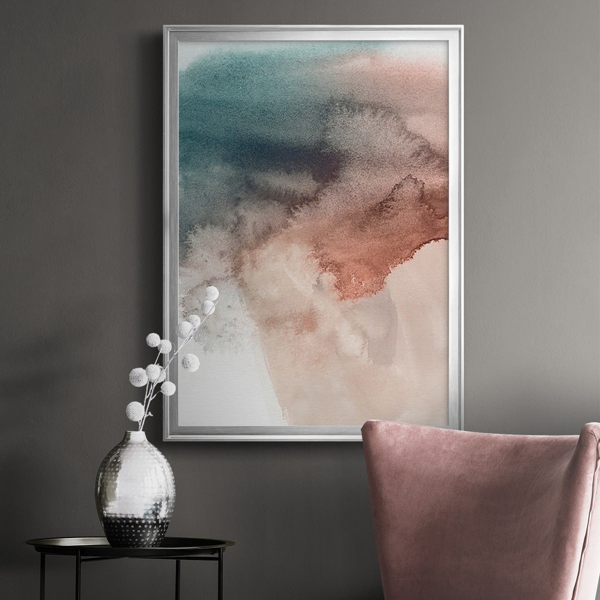 Red Ochre Abstract III - Modern Framed Canvas Print