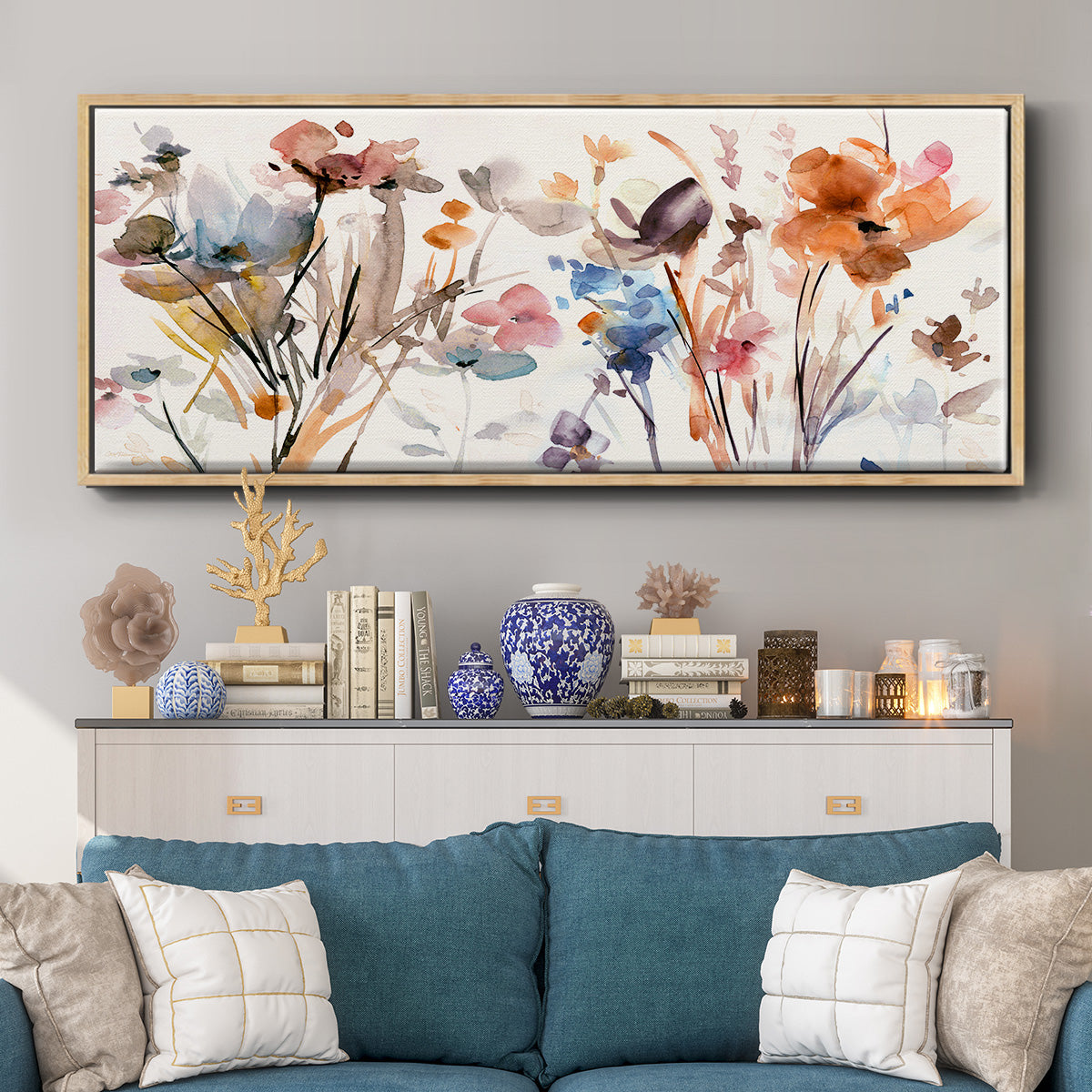 Pop Garden - Floater Framed Canvas Print