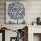 Indigo Floral on Linen V - Canvas Art Print