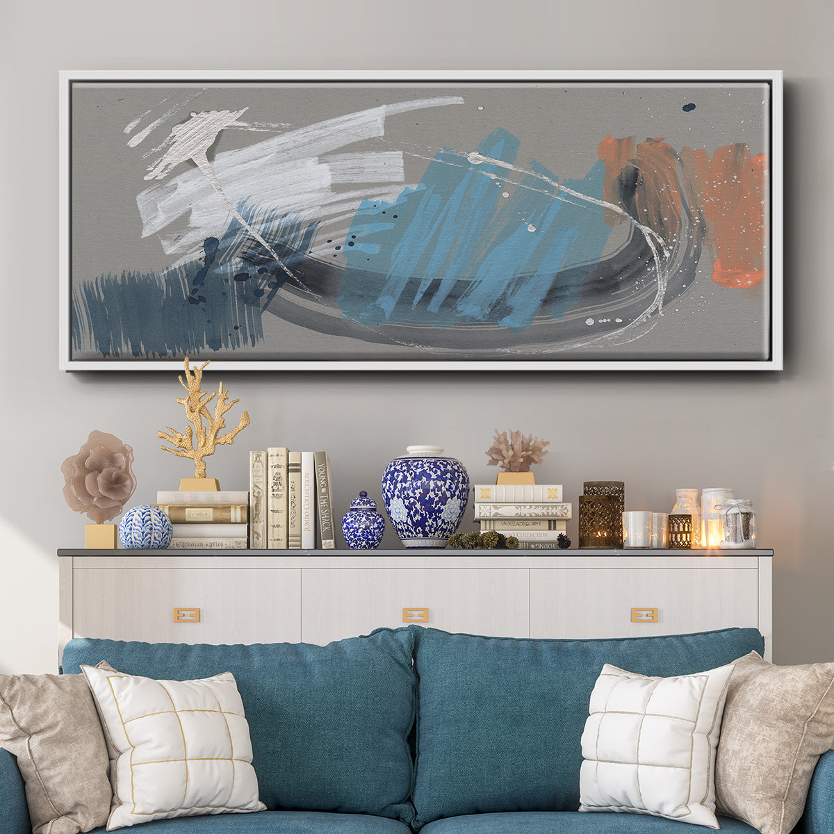 Whimsical Marks I - Floater Framed Canvas Print