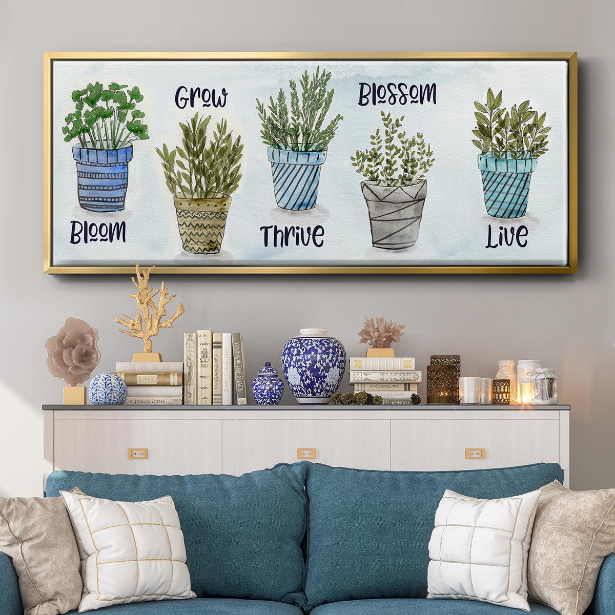 Potted Inspirations - Floater Framed Canvas Print