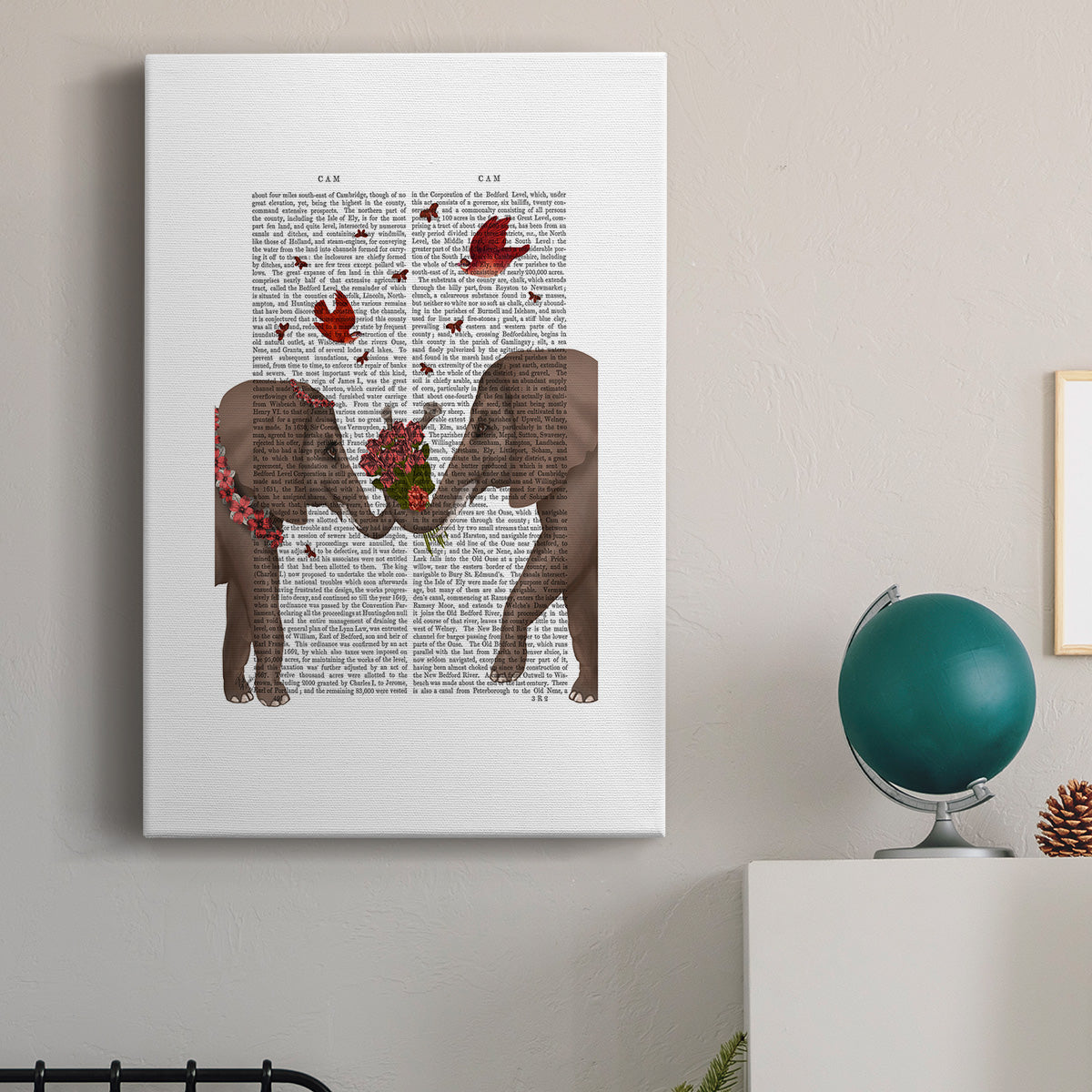 Elephant Bouquet, Portrait Premium Gallery Wrapped Canvas - Ready to Hang