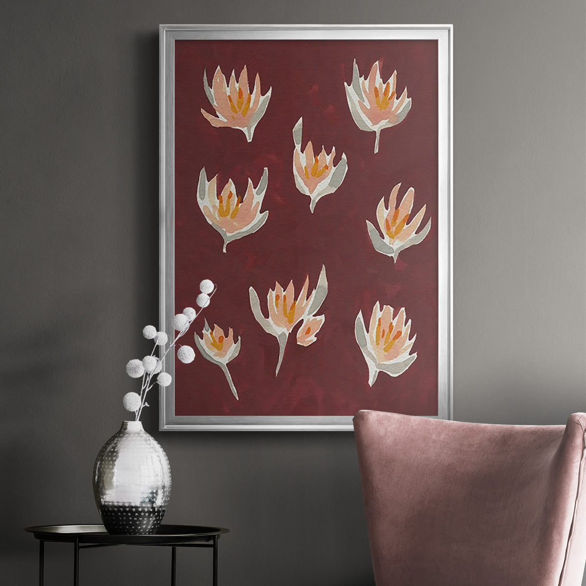 Pink Potpourri II - Modern Framed Canvas Print